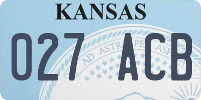 KS license plate 027ACB