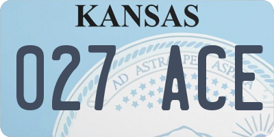 KS license plate 027ACE