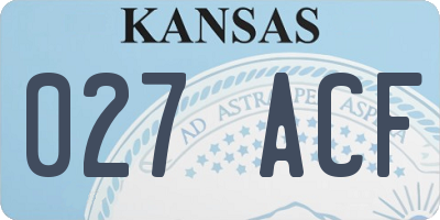 KS license plate 027ACF