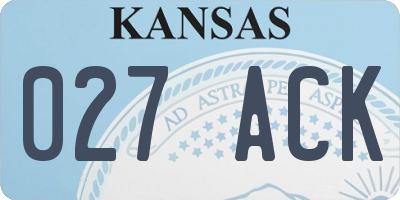 KS license plate 027ACK