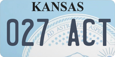 KS license plate 027ACT