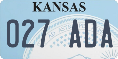 KS license plate 027ADA
