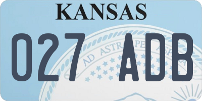 KS license plate 027ADB