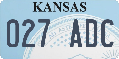 KS license plate 027ADC