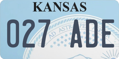 KS license plate 027ADE