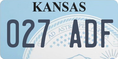 KS license plate 027ADF