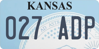 KS license plate 027ADP