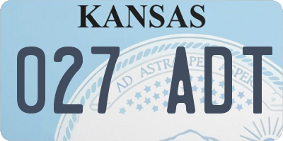 KS license plate 027ADT