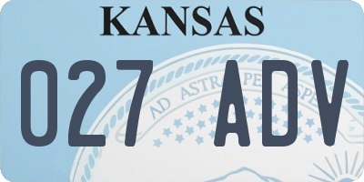 KS license plate 027ADV
