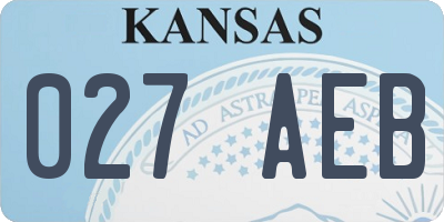KS license plate 027AEB