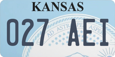 KS license plate 027AEI