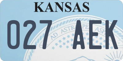 KS license plate 027AEK