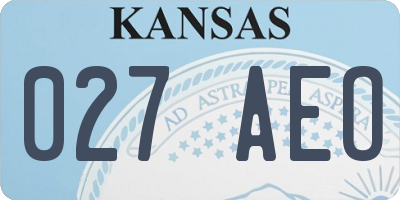 KS license plate 027AEO