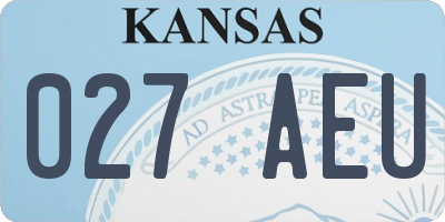 KS license plate 027AEU