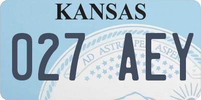 KS license plate 027AEY