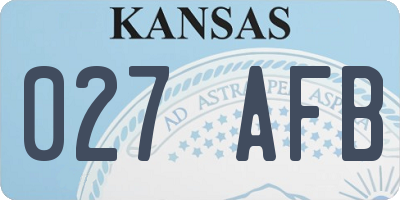 KS license plate 027AFB