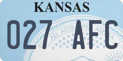 KS license plate 027AFC