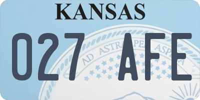 KS license plate 027AFE