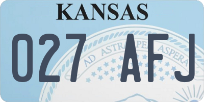 KS license plate 027AFJ