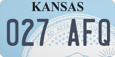 KS license plate 027AFQ