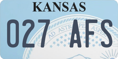 KS license plate 027AFS