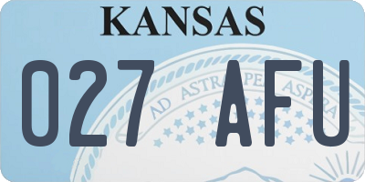 KS license plate 027AFU