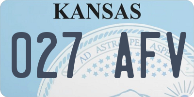 KS license plate 027AFV