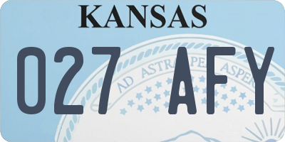 KS license plate 027AFY