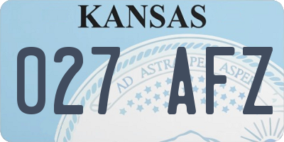 KS license plate 027AFZ