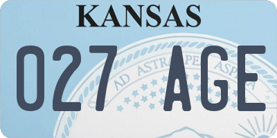 KS license plate 027AGE
