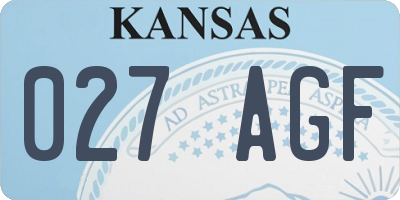 KS license plate 027AGF