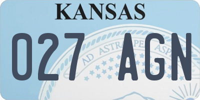 KS license plate 027AGN