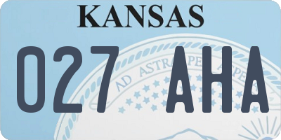 KS license plate 027AHA