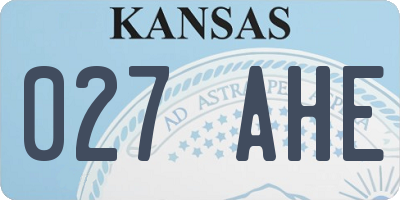 KS license plate 027AHE