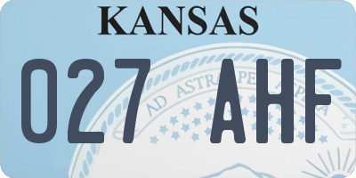 KS license plate 027AHF