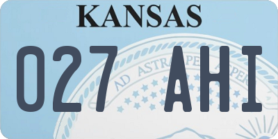 KS license plate 027AHI