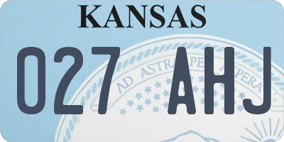 KS license plate 027AHJ