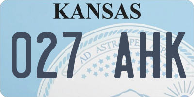 KS license plate 027AHK