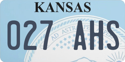 KS license plate 027AHS
