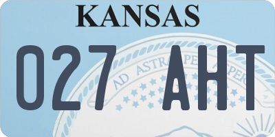 KS license plate 027AHT
