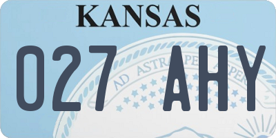 KS license plate 027AHY