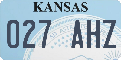 KS license plate 027AHZ