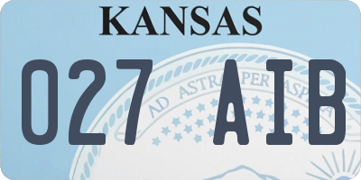 KS license plate 027AIB