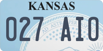 KS license plate 027AIO