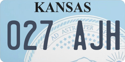KS license plate 027AJH