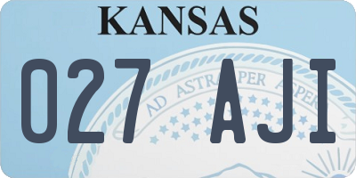 KS license plate 027AJI