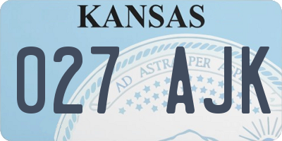 KS license plate 027AJK