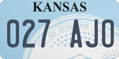 KS license plate 027AJO