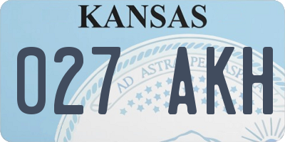 KS license plate 027AKH