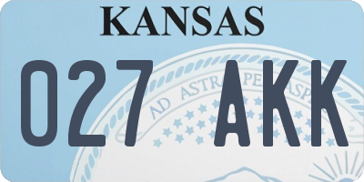 KS license plate 027AKK